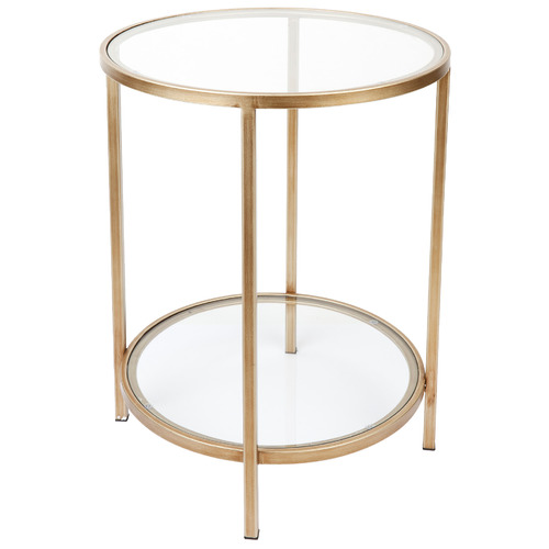 Glass top side store table round